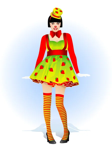 Dívka klaun — Stockový vektor