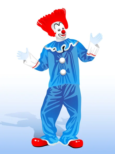 Clown met rood — Stockvector