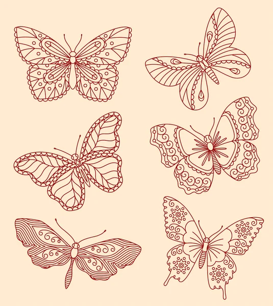 Mariposas decorativas — Archivo Imágenes Vectoriales