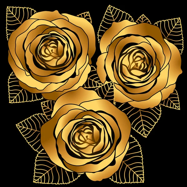 Золотые розы — стоковый вектор
