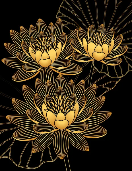 Gold water lilies — Stock Photo, Image