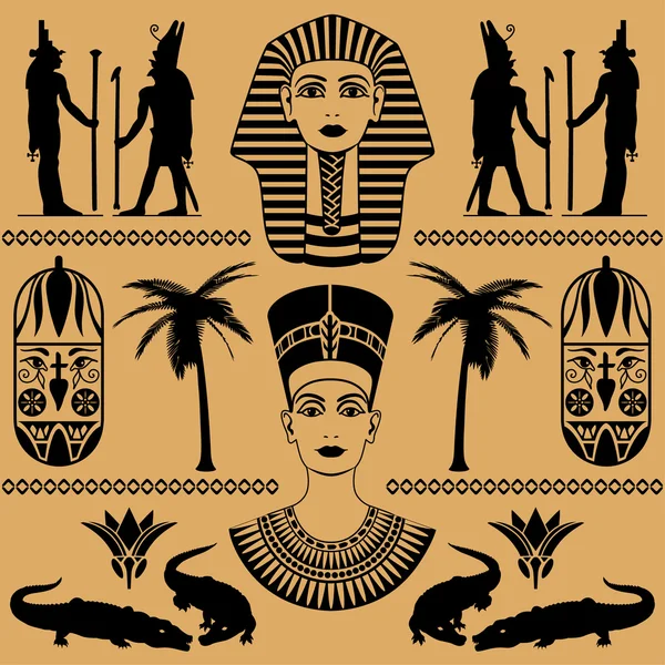 Egyptské dekorativní vzory — Stockový vektor