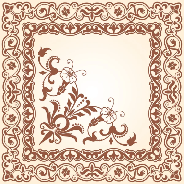 Portée florale décorative — Image vectorielle
