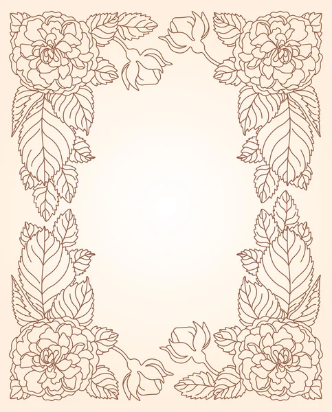 Portée décorative florale — Image vectorielle