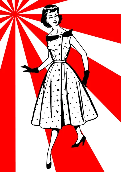 Femme en robe — Image vectorielle