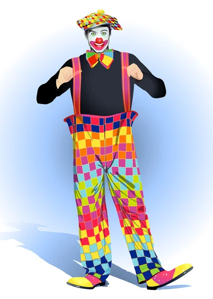 Ein Clown trägt eine Mütze — Stockvektor