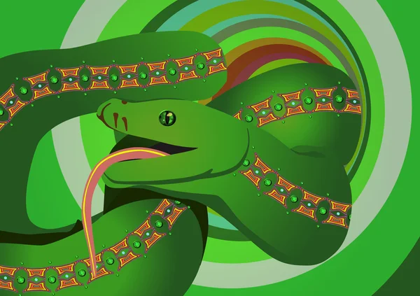 Serpente verde — Vettoriale Stock