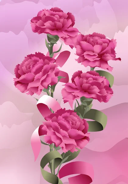Claveles de rosa — Archivo Imágenes Vectoriales