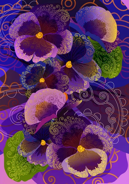 Fleurs violettes — Image vectorielle