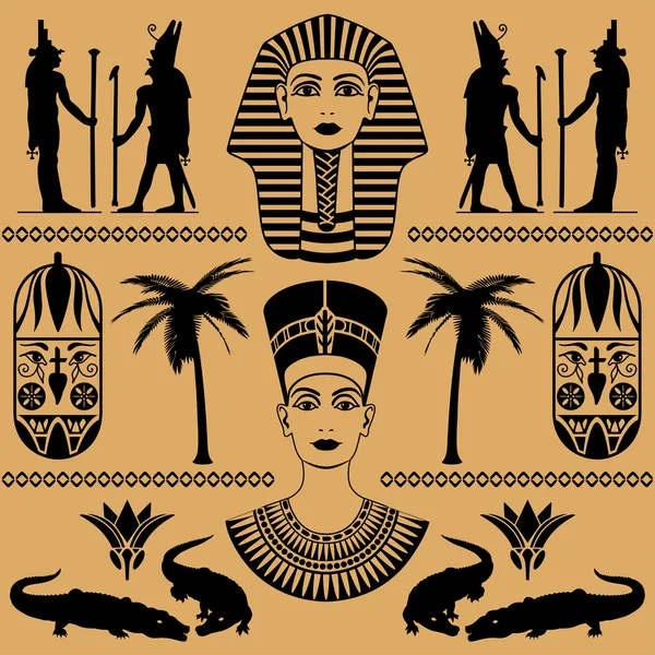 Egyptische Decoratieve patronen — Stockvector