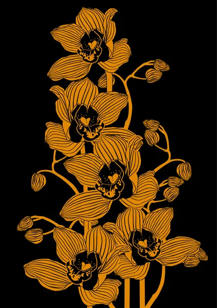 Altın orkide — Stok Vektör