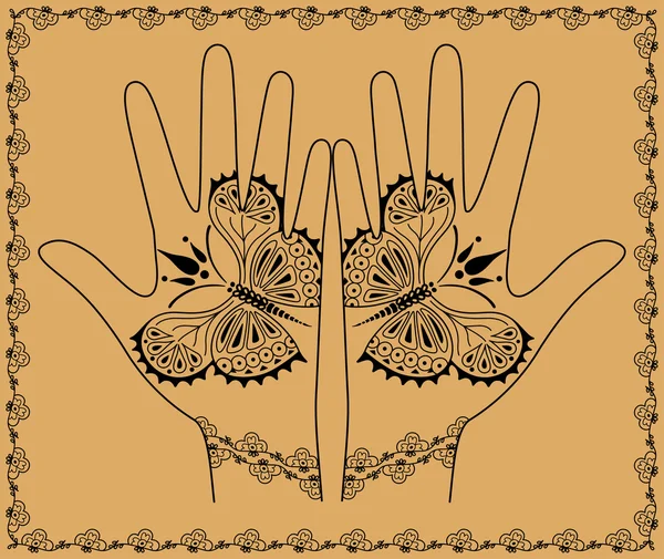 Руки з метеликами — стоковий вектор
