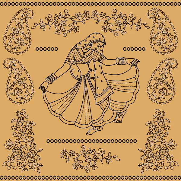 Индийские танцы — стоковый вектор