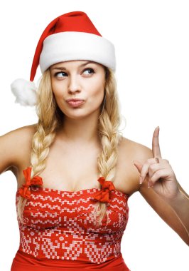 Sexy woman dressed as Santa Claus clipart