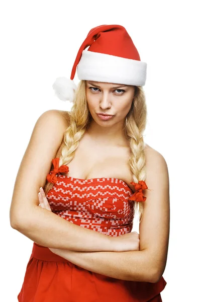 Mujer sexy vestida como Santa Claus — Foto de Stock