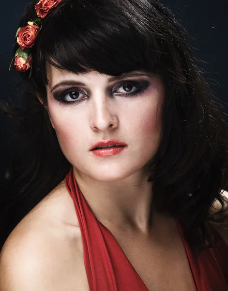 Glamour vrouw met helder make-up — Stockfoto