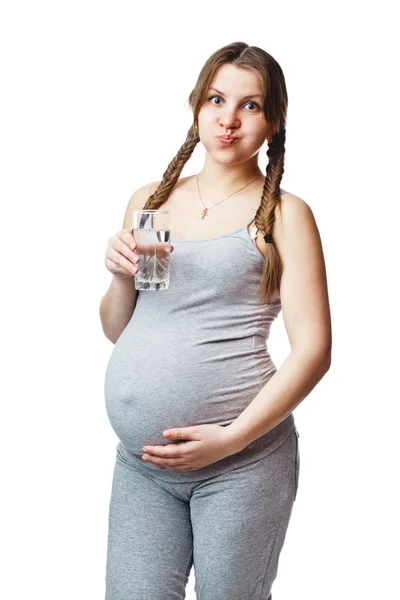 Hamile kadın içme — Stok fotoğraf