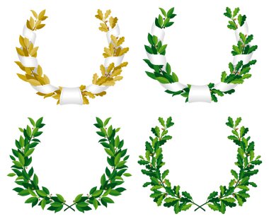 Laurel and oak wreaths clipart