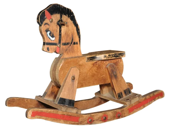 Antic lemn balansoar cal — Fotografie, imagine de stoc