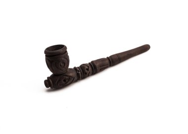 Wooden carved pipe clipart