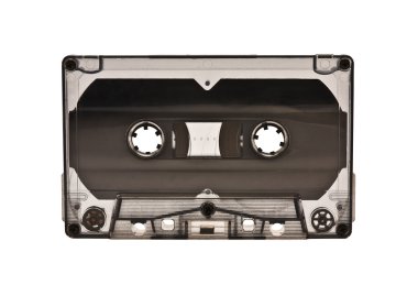 Compact cassette on white background clipart