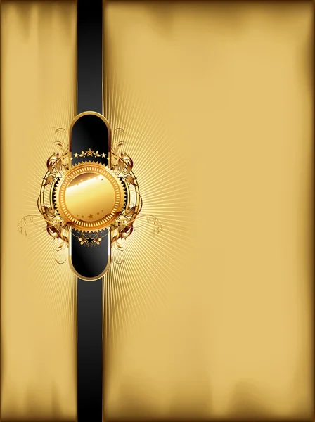 Украшенная золотая рамка — стоковый вектор
