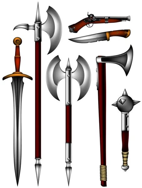 Set di armi antiche — Vettoriale Stock