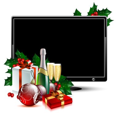 LCD panel with christmas