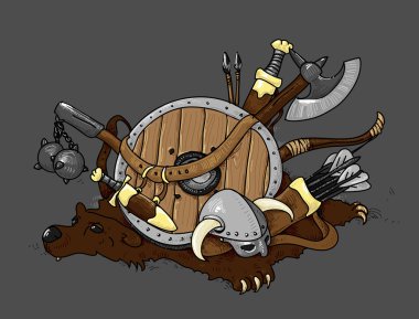 Shield medieval hand drawing clipart