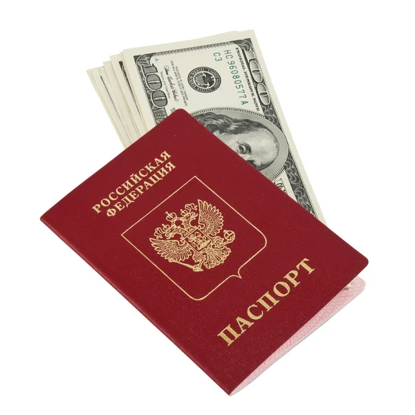 stock image Dollars insert into Russian passport