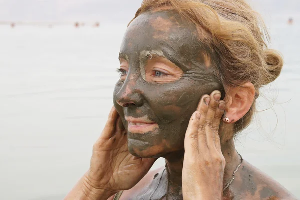 stock image Mud treatment at the Dead Sea