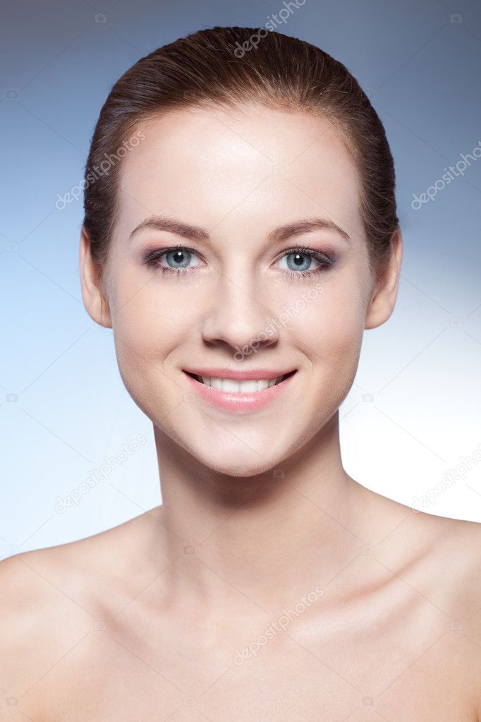 Closeup beautiful woman face