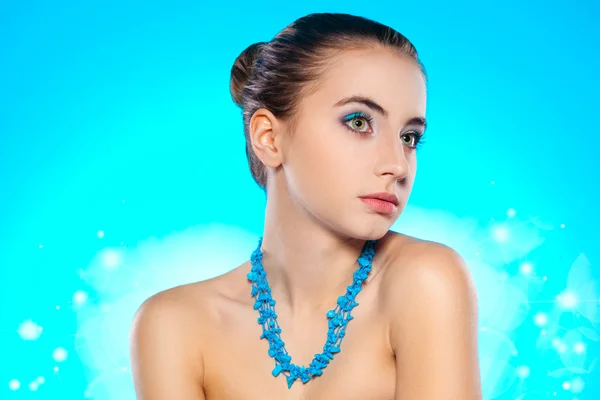 Brunette with necklace — Stock Photo, Image