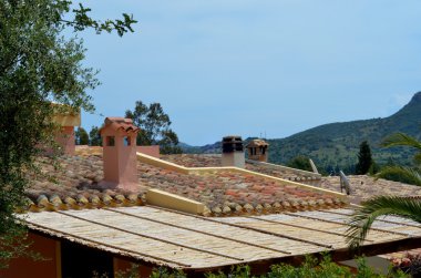 Roofs of villas clipart