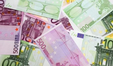 Euro banknotes clipart