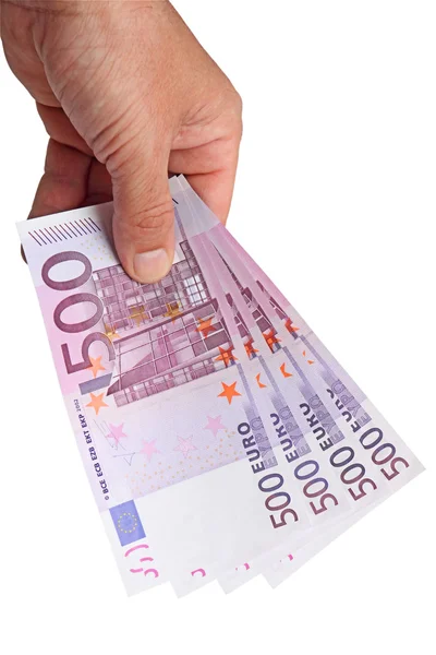 Banknotes in his hand Stock Image
