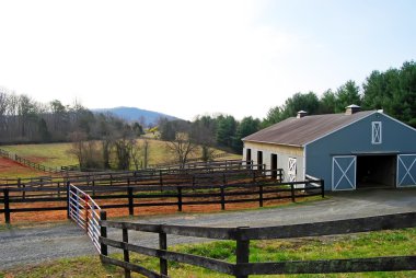 Stable Fences and Pasture clipart