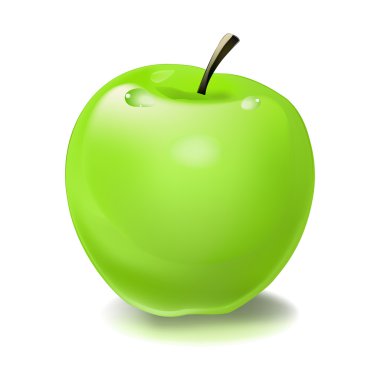 yeşil elma vektörü illüstrasyonu