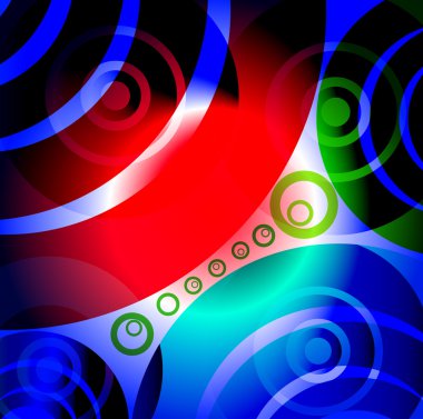 Abstract Glowing Circles of llight with Raibow clipart