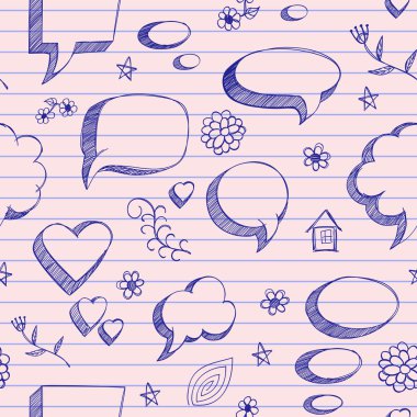 Speech bubbles skech pattern clipart