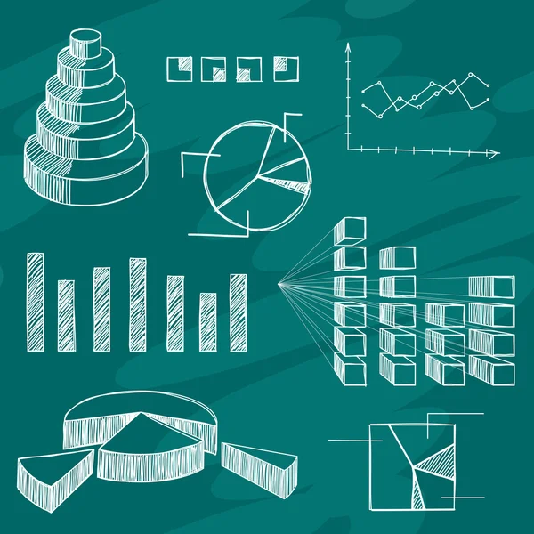 Infographics elements sketch — Stock Vector