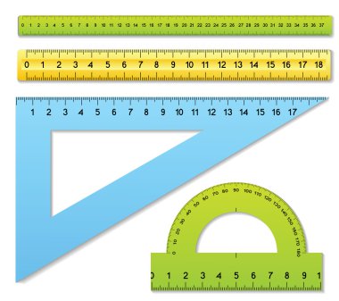Rulers and protractor clipart