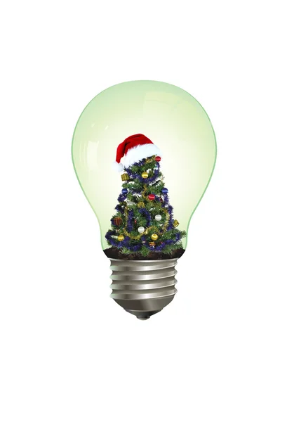 Kerstboom in lamp — Stockfoto