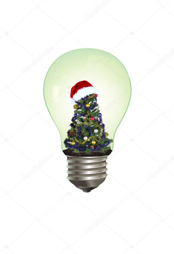 Christmas tree in lamp