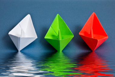 Paper boats clipart