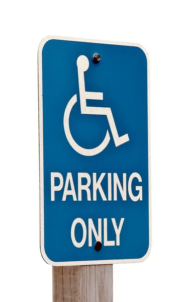 Signo azul silla de ruedas — Foto de Stock