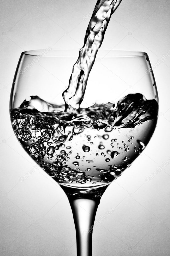Wine glass with water
