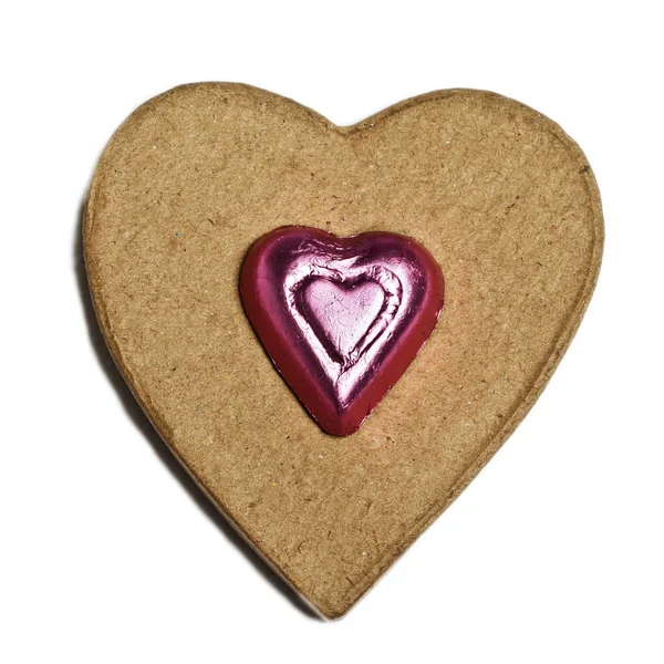 Coração de doces e papel — Fotografia de Stock