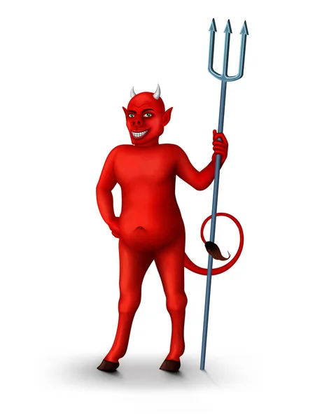 Teufel mit Mistgabel — Stockfoto