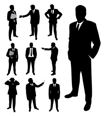 Businessman silhouette. clipart